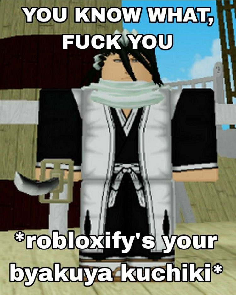 kingofthelarps's tweet photo. I lied. 

I turned Byakuya into a Roblox character https://t.co/Md9veKE8XJ