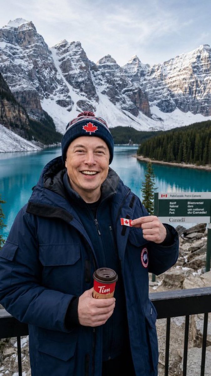 Fullbright10's tweet photo. ❄️ Elon moves to Canada. What's he doing first?

🅰️ Buying a Cabin 🏔️
🅱️ Drinking Tim Hortons ☕
🅲️ Launching a Rocket 🚀
🅳️ Taking Selfies 📸 https://t.co/aAZFnXekxD