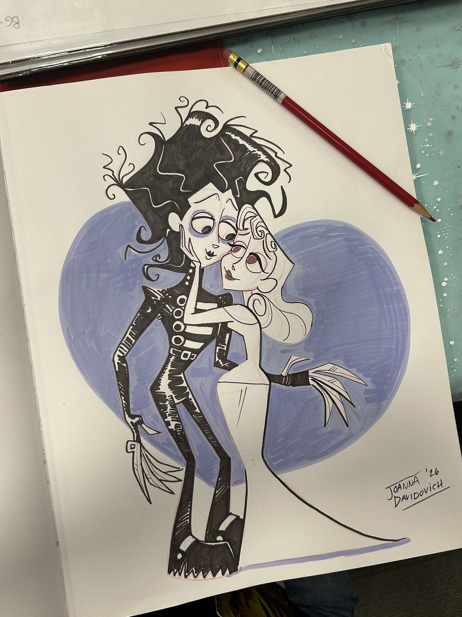 JoTheZette's tweet photo. My first commission at #DragonCon- imaging if #EdwardScissorhands showed up in the Beetlejuice cartoon! https://t.co/O6Q67YpvJK