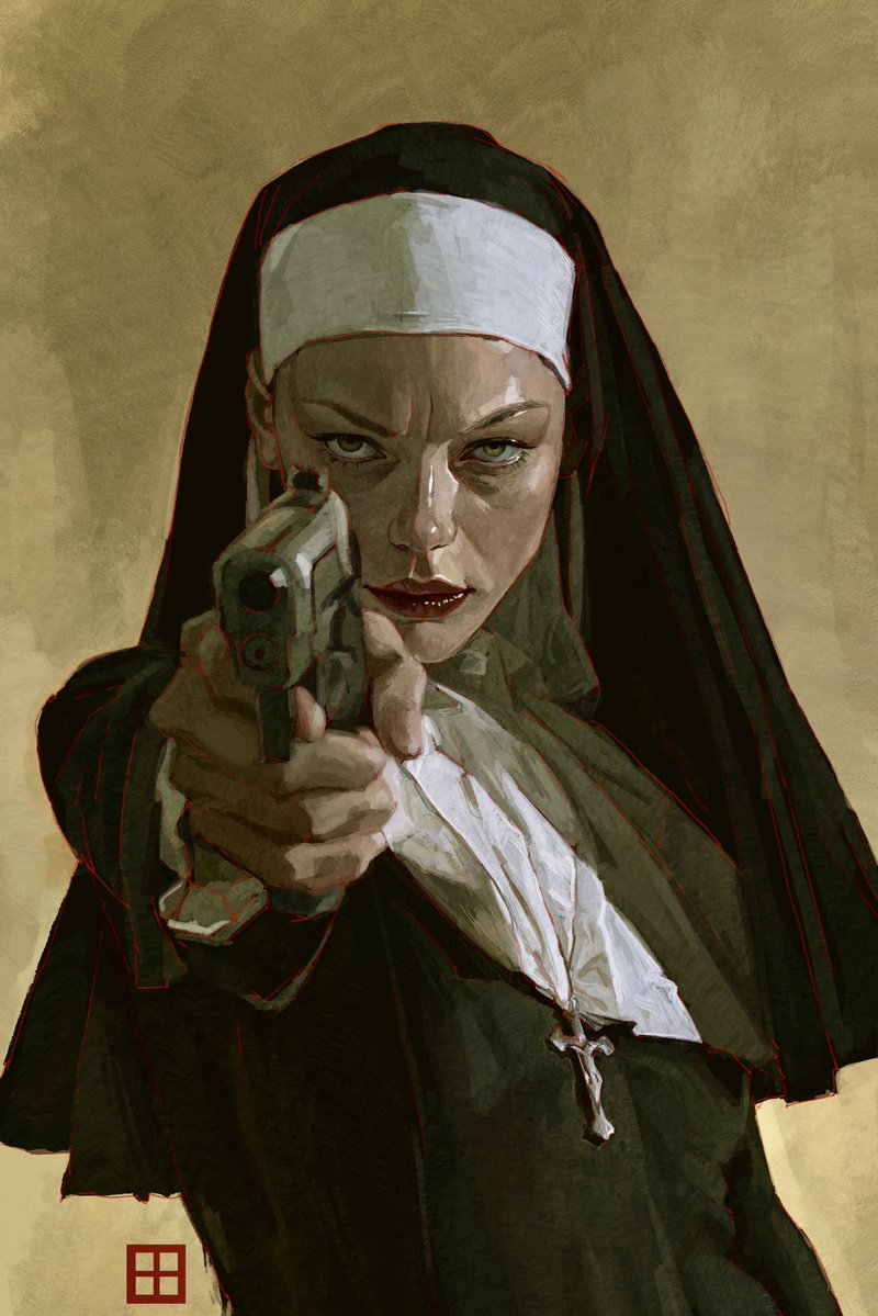 solisolsoli's tweet photo. Nun with Guns by Andrei Riabovitchev / swipe for the review https://t.co/dNDUVFT0bM