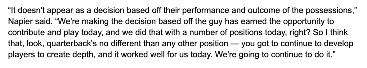 CatieHarper's tweet photo. JMU head coach Billy Napier on using JC Evans as the starter and having Camden Coleman come in every four possessions. https://t.co/DD70KJ59ut