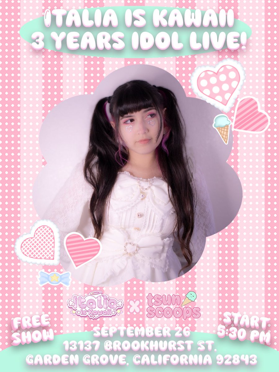 italia182's tweet photo. Special Collaboration and Live Show 🎤🍧 with @tsunscoops September 26 - Free Show ~ 🌟 #kaigaiidol https://t.co/aYyn9eVFTl