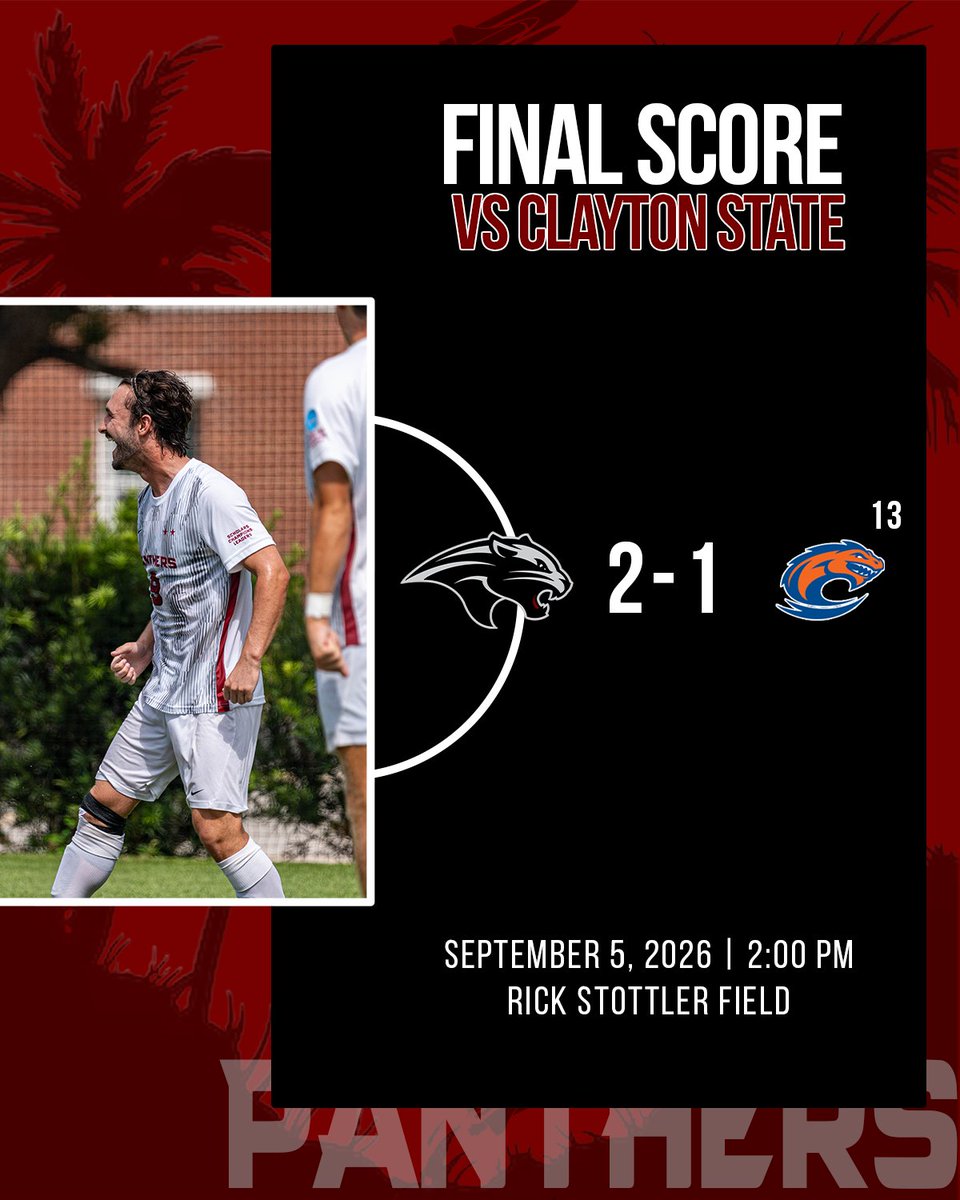 FloridaTechMSOC's tweet photo. A ranked dub hits different! ๐ค
Caio converts a PK to put the Panthers ahead! Tech went on to hold the score, taking down No. 13 Clayton State!
#GoPanthers | #TechBuilt https://t.co/Z3uCEbkIWc