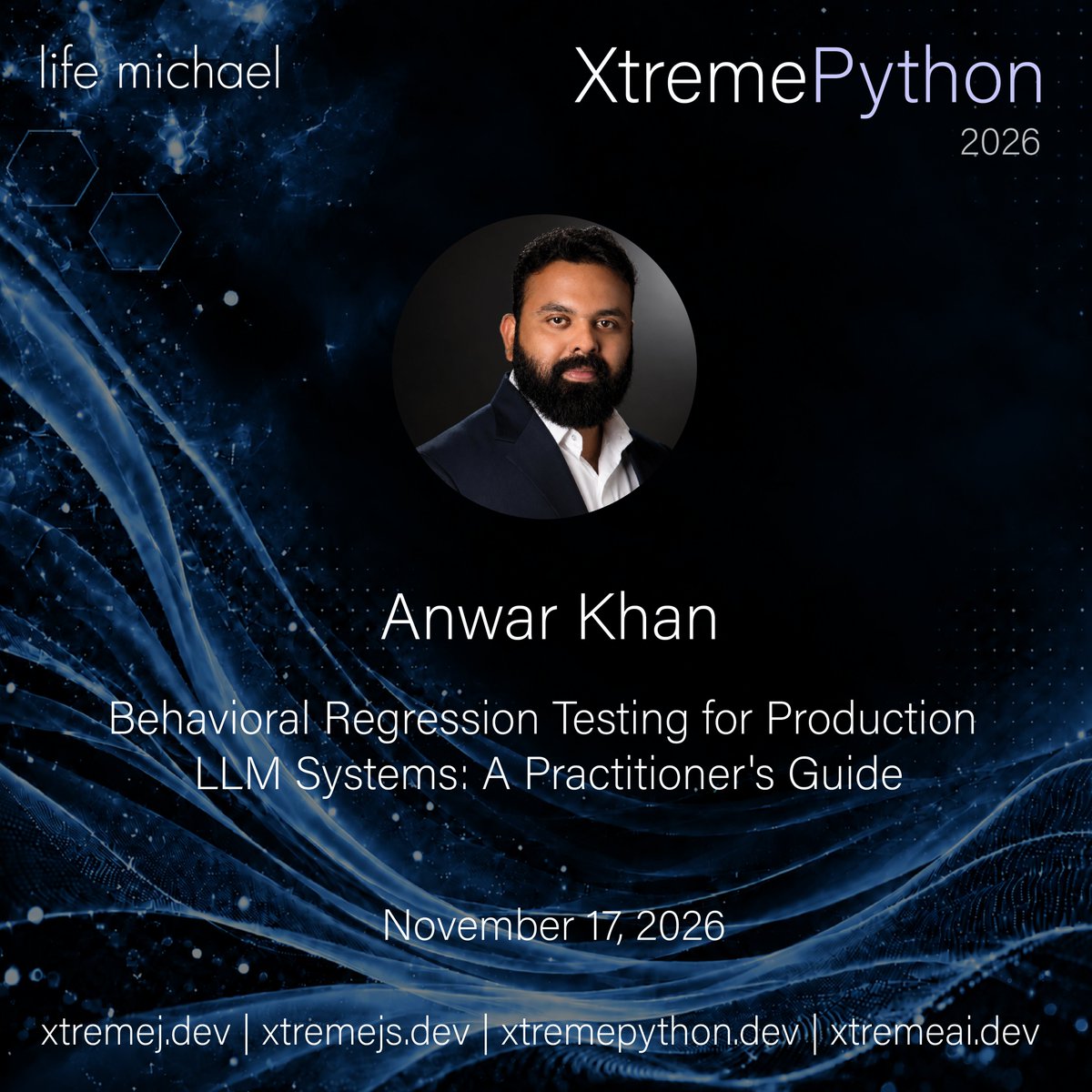 xtremepython's tweet photo. 🚀 Coming to XtremePython 2026!
We’re excited to welcome Anwar Khan with the talk:
🎤 Behavioral Regression Testing for Production LLM Systems: A Practitioner’s Guide
🌐 XtremePython
https://t.co/W2IriqaSZo
#XtremePython #Python #LLM #GenerativeAI #LLMOps #AITesting #RAG https://t.co/22eCZQnoFp