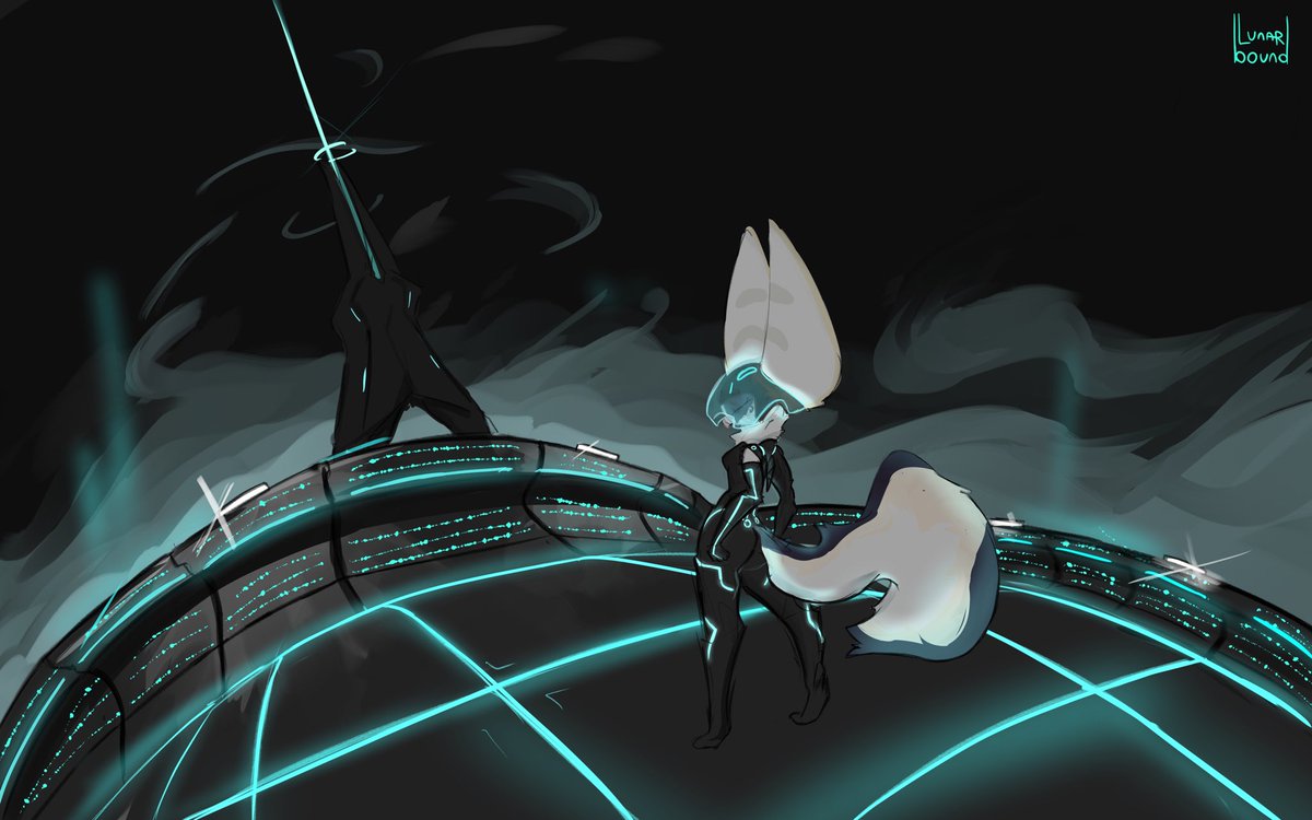 Lunarbounded's tweet photo. My bird character if they were in tron.. https://t.co/VKahebtvUN