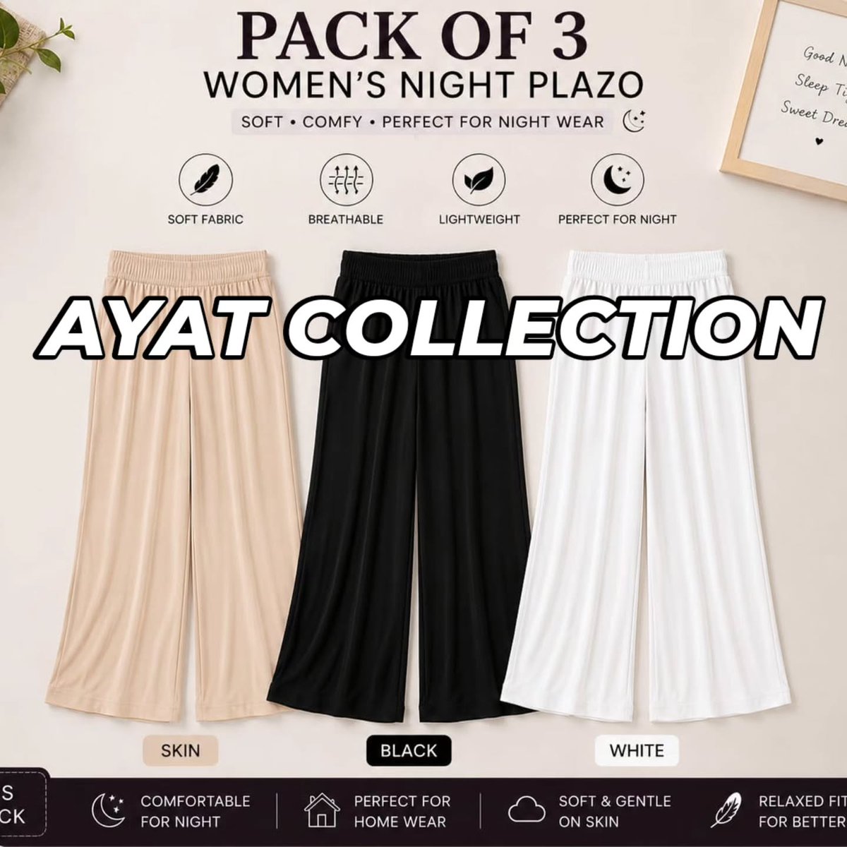 ariam455's tweet photo. *AYAT COLLECTION*
*New article*
Pack of 3
flapper trouser for women
Fabric jersey
Size
28 to 34 waist
Length 37
Price
*1499* pack of 3
*Cod All Over Pakistan Delivery Charges Advance 250* https://t.co/ikDSjTuSZk