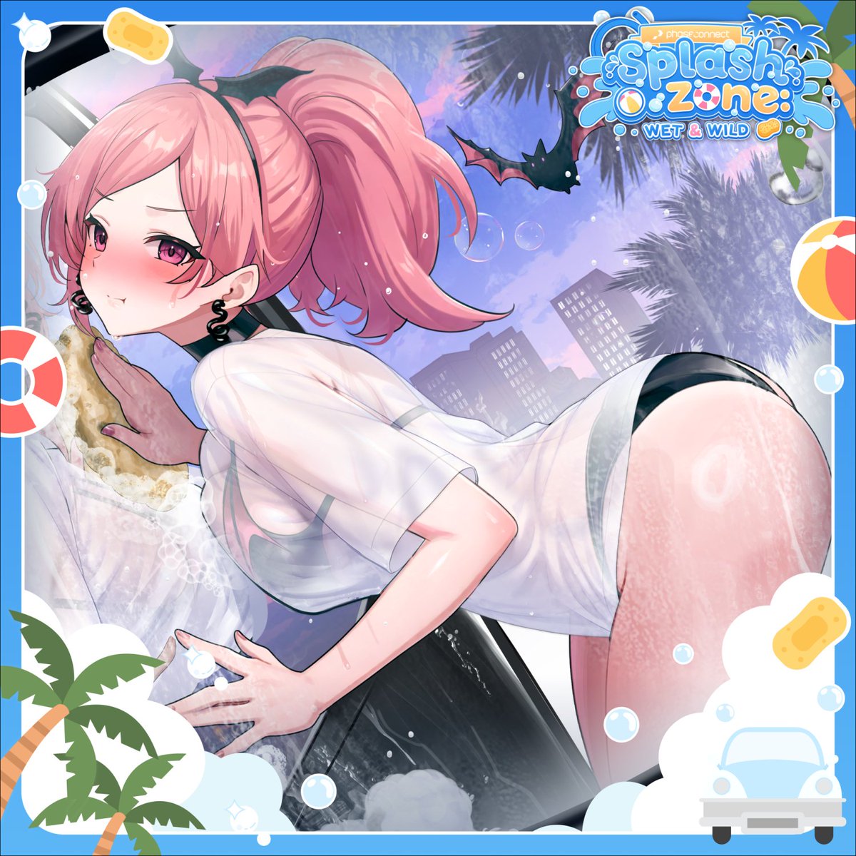 RunieRuse's tweet photo. I might have enjoyed washing you up a little bit … but just a little bit!! Don’t get so dirty again, stoopid!! Hmph! 🧼🚘#PCSplashZone https://t.co/e77M3ggW9Q
