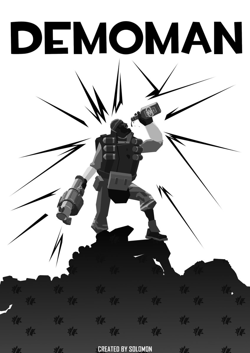 Solomonw9zc's tweet photo. I finally made this poster!!!
💣💣💣
#teamfortress2 #demoman #poster #art https://t.co/8WIsYaCHxK
