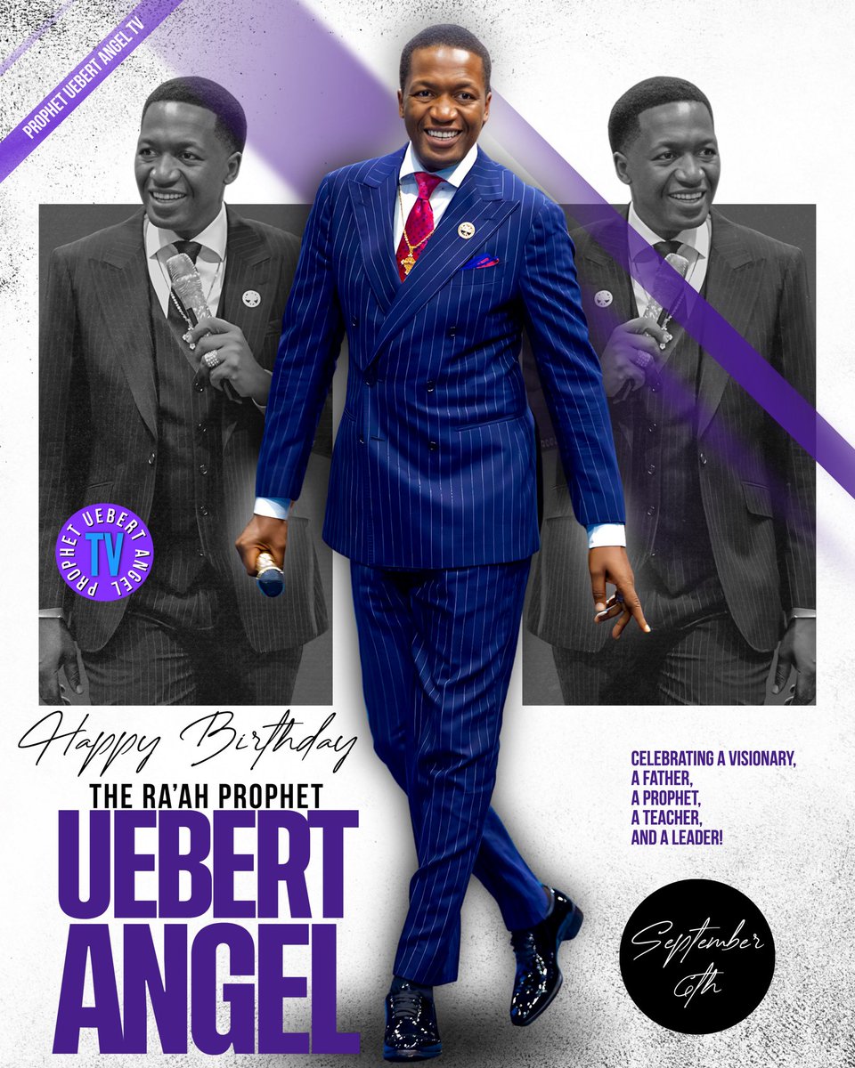 ProphetUebertTV's tweet photo. Happy Birthday to the Ra’ah Prophet Uebert Angel — a Prophet to Nations, a voice of truth and a father to multitudes!

We love you and are blessed to call you our Prophet and our father! https://t.co/8GjL7DV0O4