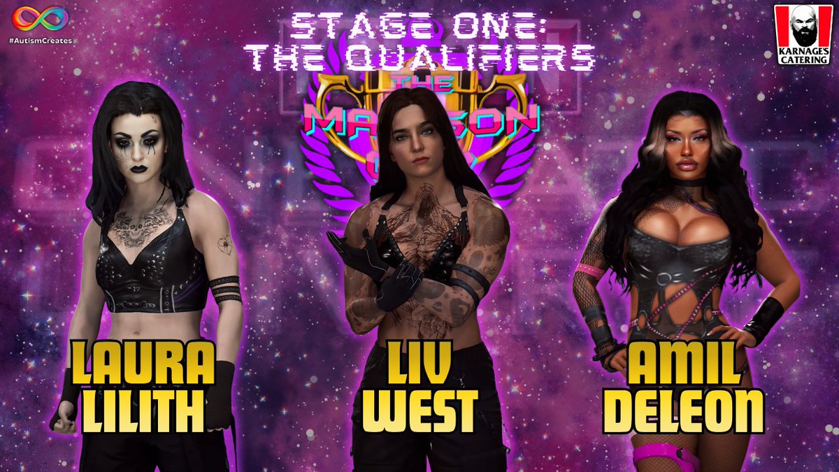 MadisonReyesXO's tweet photo. THE NEXT QUALIFIER ON #TheMadisonCup EPISODE 6!

@LauraLilithCAW vs @Onyabikeson2 vs @Amil_Deleon Who will reach for the stars?

https://t.co/RQmsZdPSQ8 https://t.co/tSNbdZV7NJ