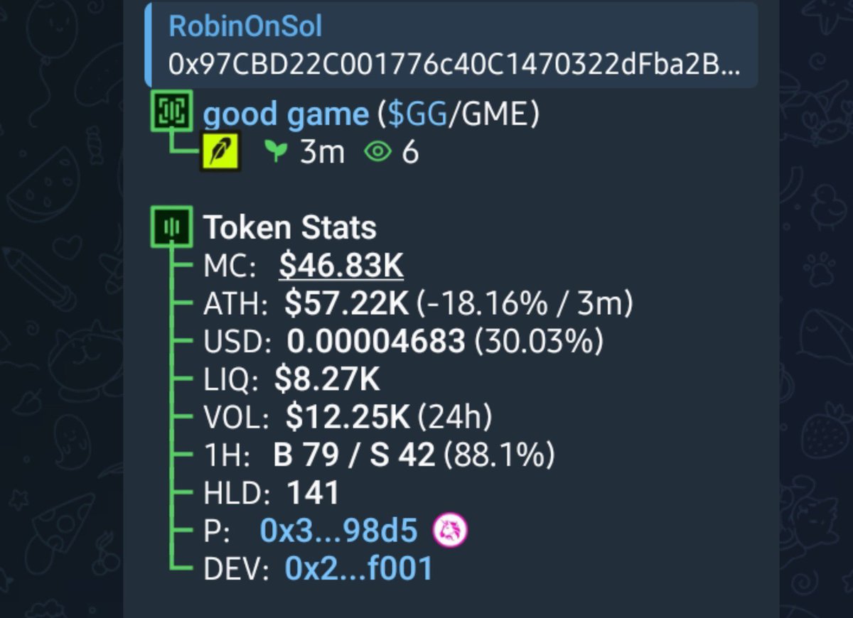 SolInsidr's tweet photo. ENTRY $GG
CA>

0x97CBD22C001776c40C1470322dFba2Bc105479e3 https://t.co/IBRhe5DZjo