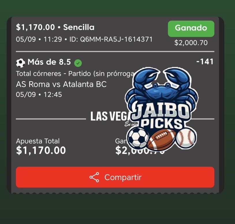 JSanti1021's tweet photo. Claro que si $2000 ✅ #seriea #roma #picks https://t.co/a9FcerCe40