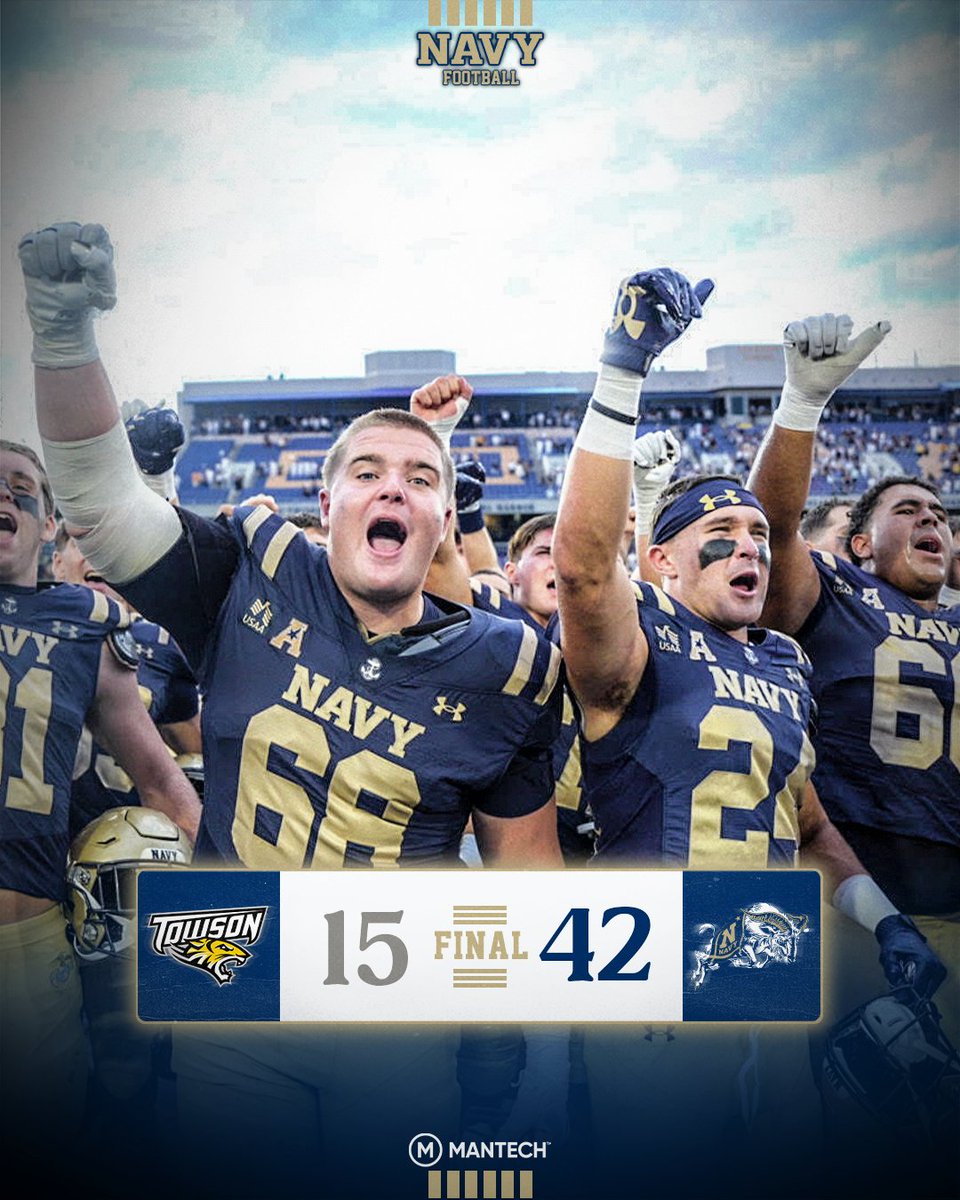 NavyFB's tweet photo. STARTED AT HOME WITH A WIN 🫡

#RollGoats | @MANTECH https://t.co/YrXTdDVstm