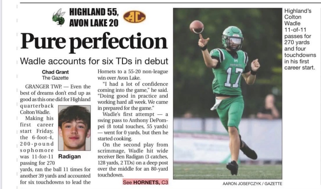 ColtonWadleQB's tweet photo. Huge thank you to the @MedinaGazette for the write-up on Friday night's win! Proud of the team and ready to keep building on this momentum! 

Read the full article here 👇
https://t.co/szKbmmwmXf https://t.co/HWdONX3cSj