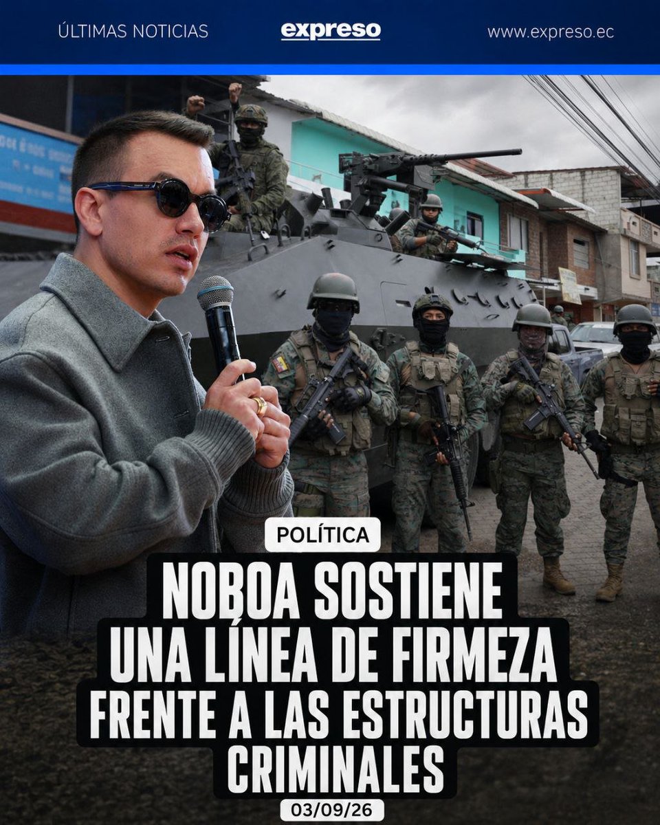NicolGomezehfe's tweet photo. La seguridad que ahora vivimos en los barrios no es una casualidad: es política de Estado. La conducción de @danielnoboaok en la @presidencia_ec es firme y clara. ElNuevoEcuador se nota en cada operativo y en cada obra, tal como informa @comunicacionec. https://t.co/Vz1M6yKcWt