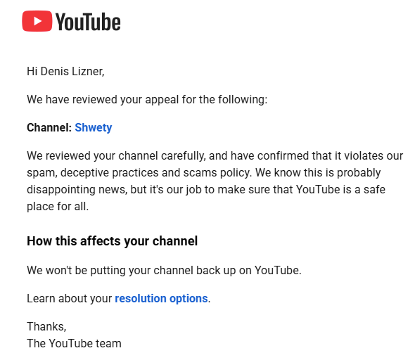 Shwetyxd's tweet photo. I have officially filed a dispute against @YouTube under Article 21 of the EU (DSA) regarding my channel termination for spam.

@TeamYouTube must now engage in the independent dispute process in good faith. Share this so someone from YouTube sees it. Thank you all! #DSA #YouTube https://t.co/Ed99kcfOL9