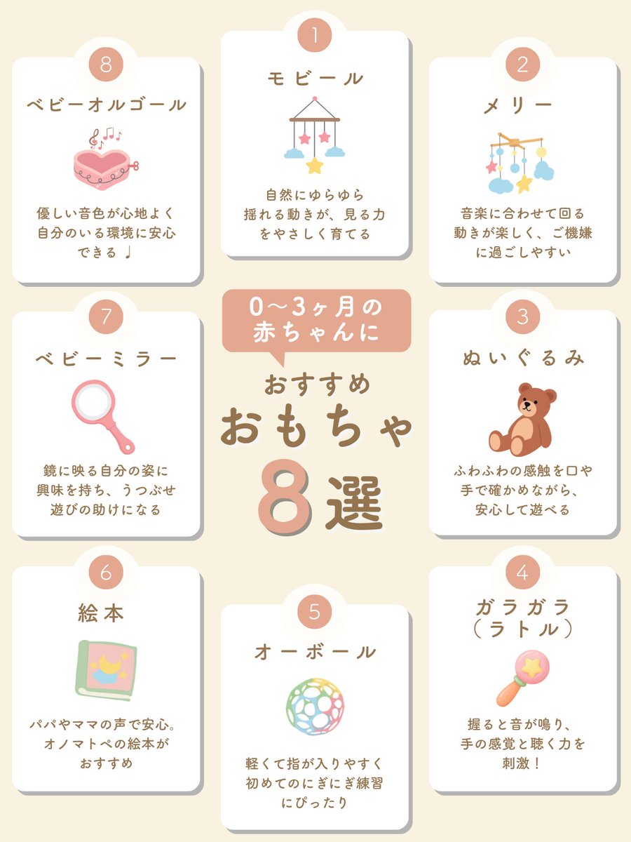 maruzukai's tweet photo. 2つ目の図解作品です！
赤ちゃんとの過ごし方に悩むママに向けて、安心感や赤ちゃんの可愛らしさをイメージして作りました。 https://t.co/oa2PGoE3KN