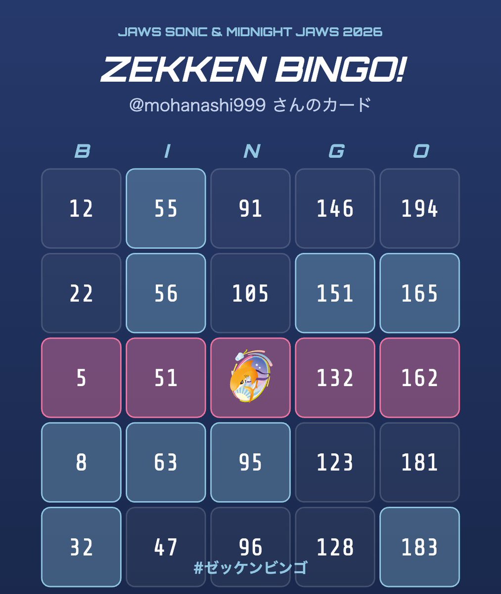 mohanashi999's tweet photo. やっと1個・・・

ZEKKEN BINGO で BINGO! 達成！🎉
#ゼッケンビンゴ #1ビンゴ
https://t.co/GfkVMBderf https://t.co/z41YenHRcM