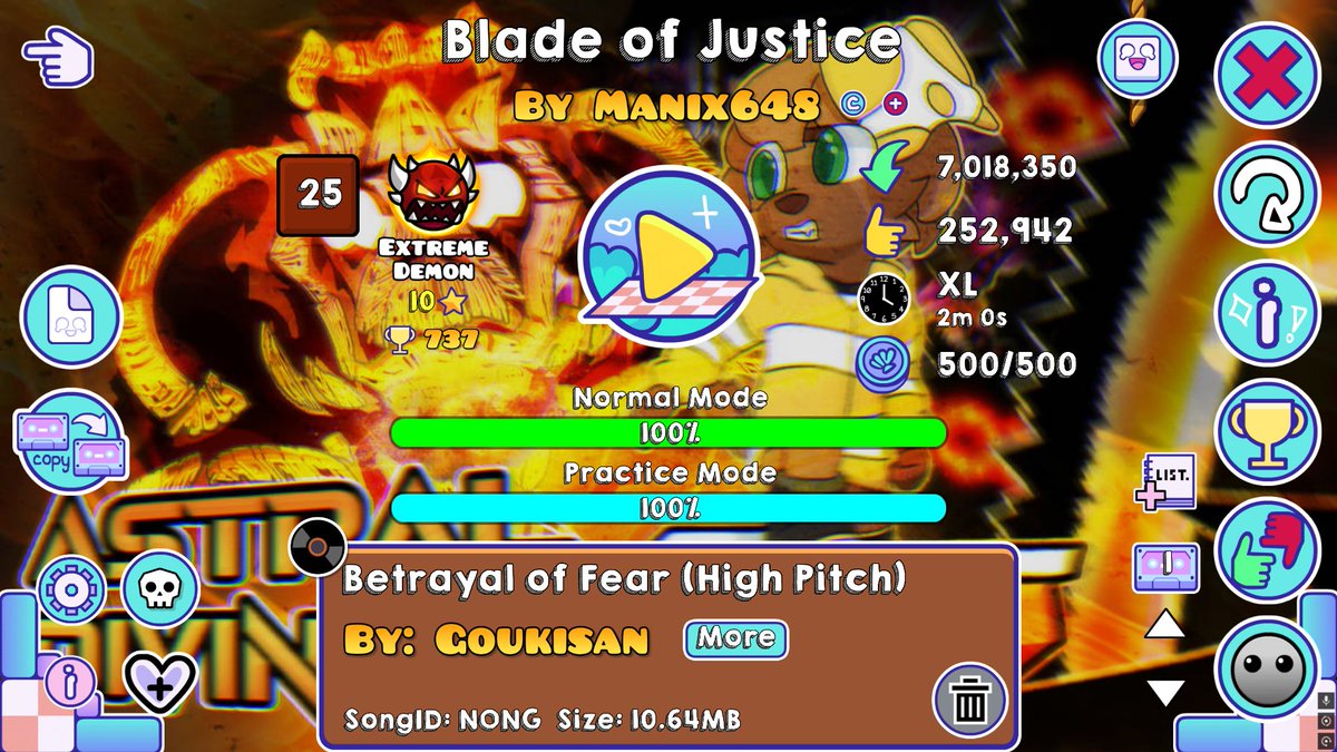 GDCostaRica's tweet photo. El jugador @NotVenji5 se paso el Extreme Demon "Blade Of Justice" ggs https://t.co/V4TzdwpAga