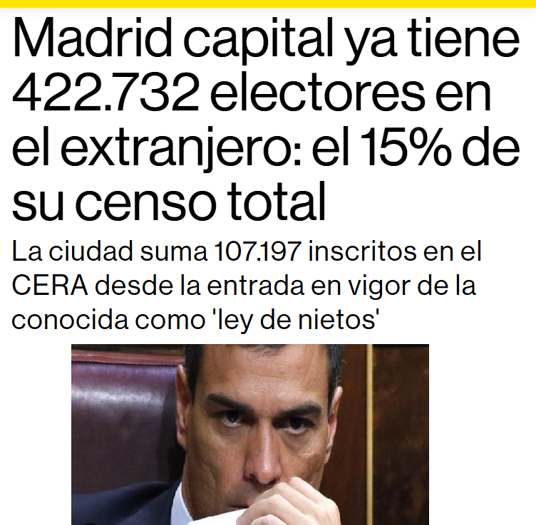 CCivicaCatalana's tweet photo. El plan de Sánchez avanza.

Personas que viven a miles de kilómetros de España, nunca han estado en España, no estarán nunca en España ni les afecta lo que haga el Gobierno de España serán decisivos en las elecciones de España.

El mayor fraude a la democracia y al sentido común. https://t.co/KHWxmxWTV9