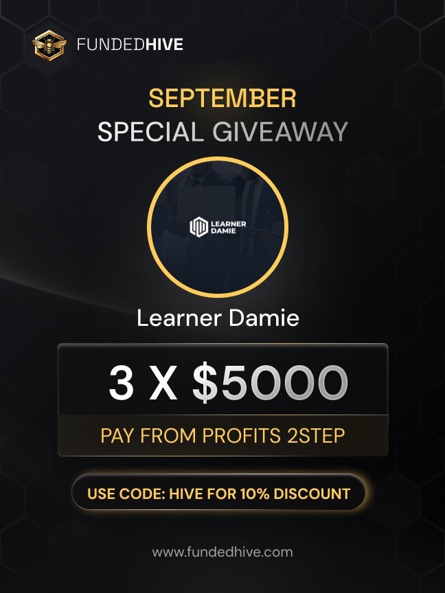 _LearnerDamie's tweet photo. 𝐆𝐈𝐕𝐄𝐀𝐖𝐀𝐘 𝐀𝐋𝐄𝐑𝐓 🚨

✔️3X $5,000 ACCOUNTS

✔️Follow @_learnerdamie @FundedHive @thomas_heinfart

Also @starkhubz, @Big_Blaqqq, @meeksese, @_fx_queen, @EmmanuelNtibi, @jossy_sneh 

✔️Like, repost, tag 3 traders

✔️Engage Quoted post (A must)

✔️Join DC: https://t.co/z3sV6rhbFk

✔️Signup on Web: https://t.co/FaJxkbY8T3

✔️Follow on IG: https://t.co/ZqygeXy5xy

✔️Good luck 🤝🏽

Winners in 72hrs