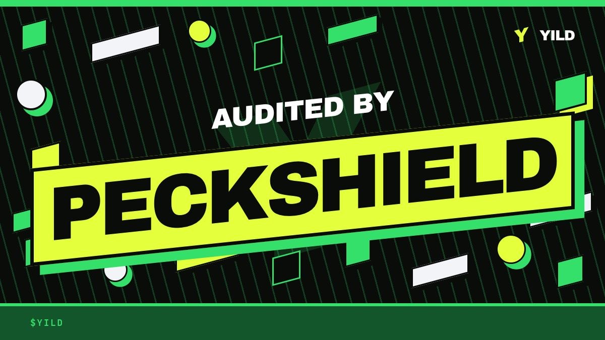 Yildxyz's tweet photo. Yild has been audited by PeckShield.  Security first. Yield second.  Farm with confidence.  https://t.co/wLWXCVd5VP https://t.co/cP2kQpRnjc