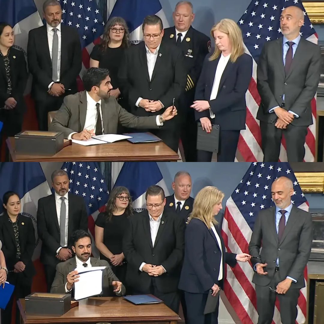 ginamilan_'s tweet photo. Friendly reminder: NYC Mayor Mamdani, who was sworn in on a Quran, recently signed an executive order honoring the victims of 9/11, then gave the pen he used to the lawyer who represented an al-Qaeda terrorist whose sister was married to one of the men who hijacked Flight 77 and crashed it into the Pentagon.

This is who NYC chose to lead its city on the 25th anniversary of the darkest day in American history.

Truly speechless.