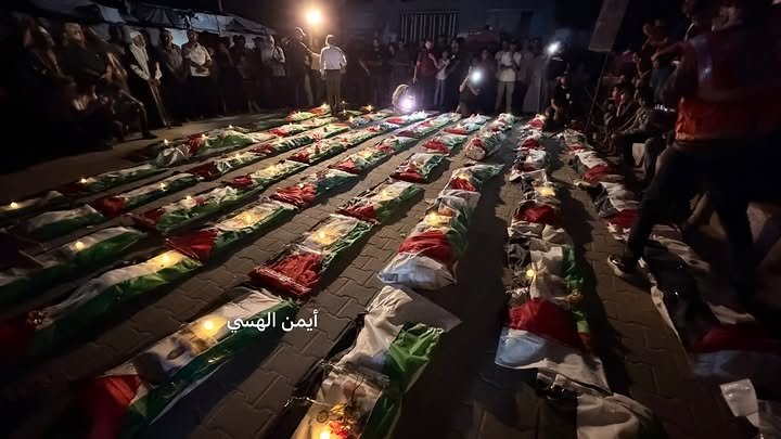 Timesofgaza's tweet photo. Farewell to more than 100 Palestinians whose bodies were recovered from beneath the rubble of homes in Gaza, including 70 children. https://t.co/k4MBESrvvO