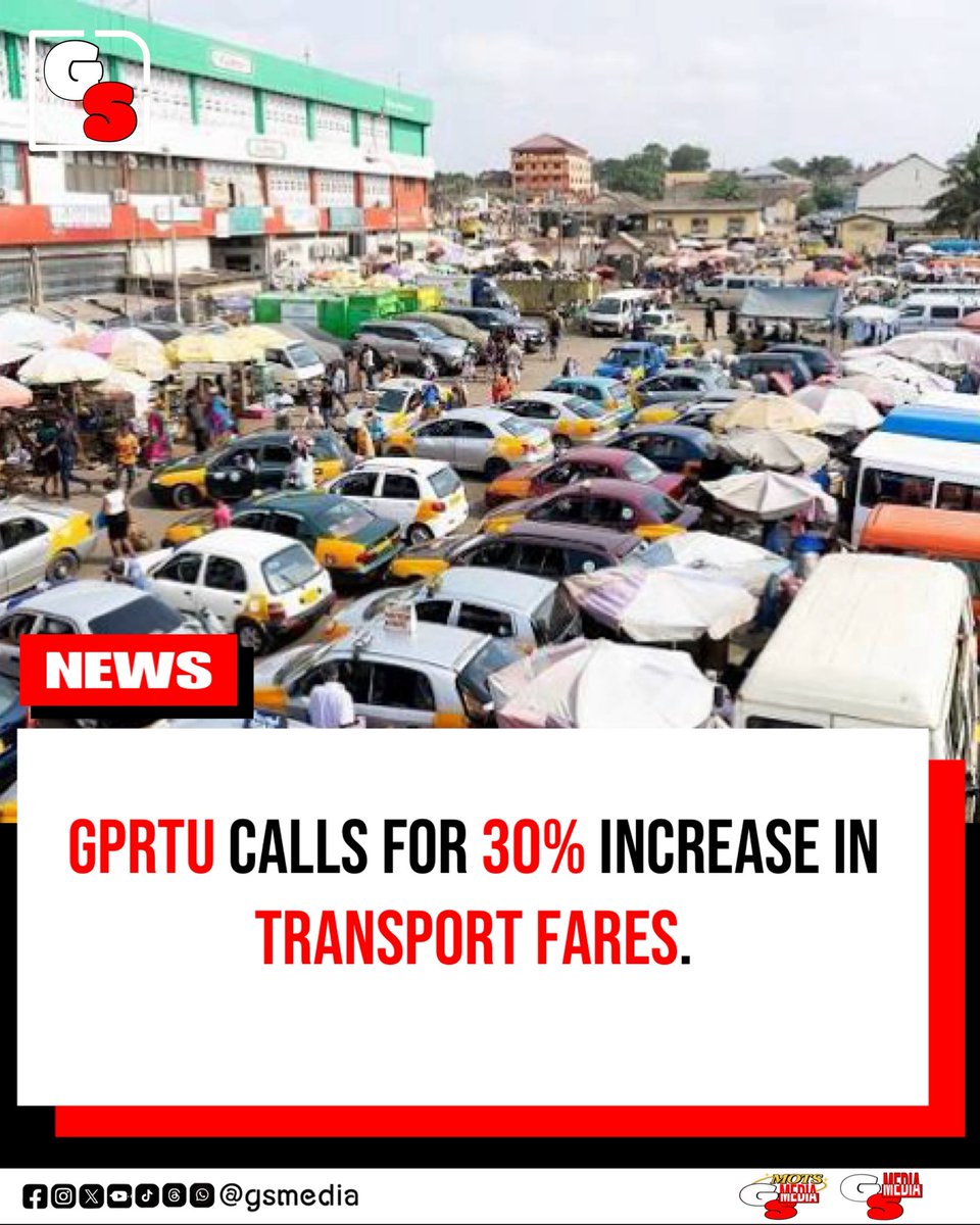 gsmedia0's tweet photo. GPRTU has proposed a 30% increase in public transport fares, citing rising fuel and operating costs.

The proposal is not yet approved and remains subject to talks with the government.

The union says fares could be reduced or withdrawn if fuel and other costs fall. https://t.co/QkyMAI9yYt