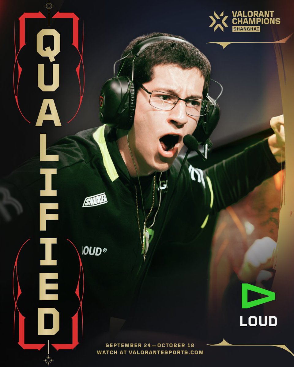 ValorantEsports's tweet photo. The 2022 Champions are back.

@LOUDgg secure the final spot to #VALORANTChampions Shanghai! https://t.co/9KYmGQSBVp