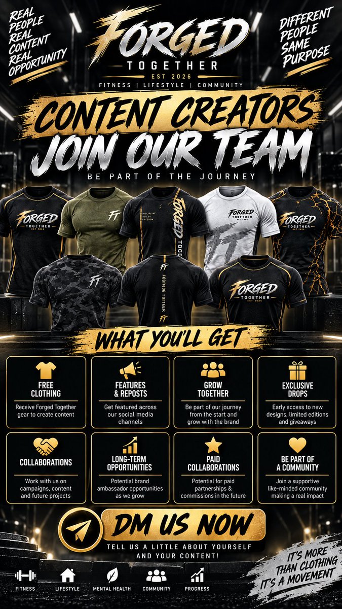 Forged_Together's tweet photo. Content Creators Wanted!✅
#ForgedTogether #ContentCreators #CreatorsWanted #BrandAmbassador #FitnessCreators #GymCreators #AustralianCreators #GymWear #FitnessBrand #SmallBusinessAU https://t.co/F1NlWs2Hto