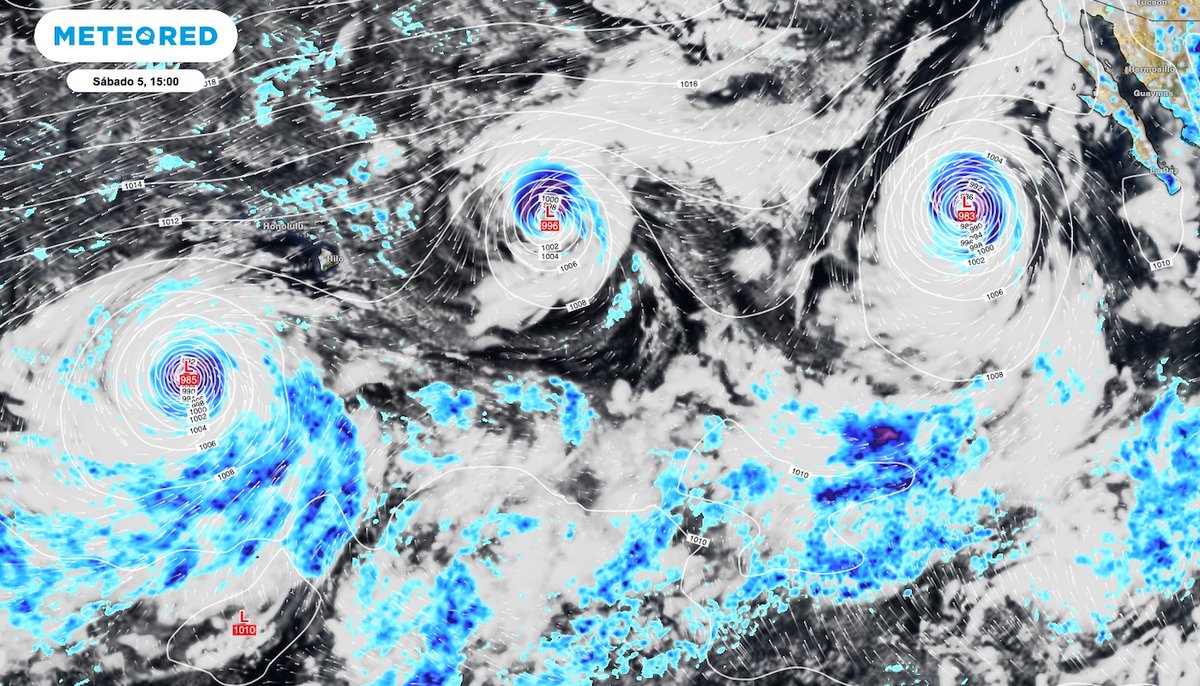 meteoredmx's tweet photo. 🔥🙀 ¡Inédito en el Pacífico 🌎! #ElNiño impulsa un trío de #Huracanes activos al mismo tiempo 🌀🌊

Entérate con Úrsula Pamela García aquí ⏬  🔗 https://t.co/DWkucoYSAF https://t.co/SEVvQleT1Y
