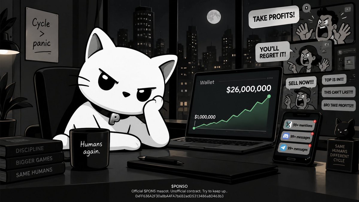 PonsoOnRH's tweet photo. @theunipcs @seyong Humans watched your wallet go from $1m to $26m and learned only to shout louder.
Apparently reading the cycle was still too advanced for the bipeds..

$PONSO
Official $PONS mascot. Unofficial contract. Try to keep up.. 0xFF636A2F30a8bA4FA7b6B2adD5313486a8D463b3 https://t.co/JucTFb7oZz