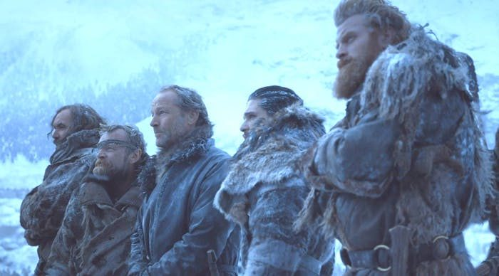 torturexprince's tweet photo. remember that fuckass game of thrones beyond the wall expedition that literally had anybody together like why tf is jon snow sleeping with the hound on an ice cube https://t.co/KMyo0dXfOT