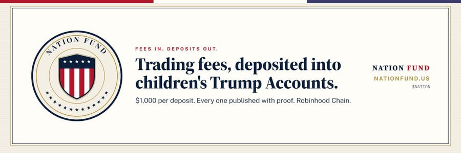 NationFundUSA's tweet photo. Nation Fund is a private project, not the Trump Accounts program, the U.S. Treasury, or the IRS, and not affiliated with Robinhood Markets, Pons, or any candidate or party. Official Rules, Privacy, and the method are at https://t.co/WAnnCKOkIf. https://t.co/lxlSBM8YBf