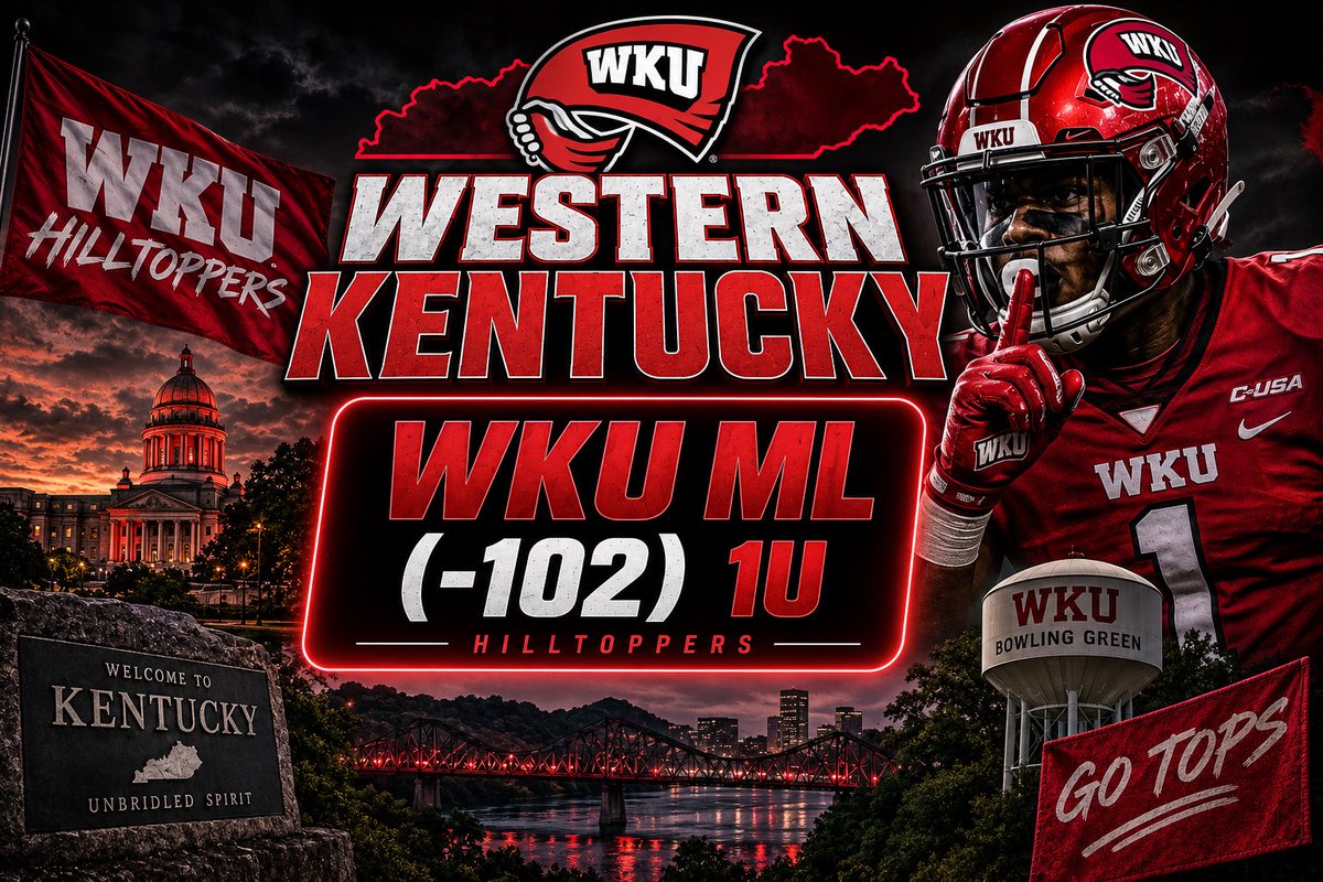 A11Bets's tweet photo. FREE LATE NIGHT CFB PLAY 🔐

Western Kentucky ML (-102) 

LIKE = TAILING ❤️ https://t.co/Qfts3mQJlr