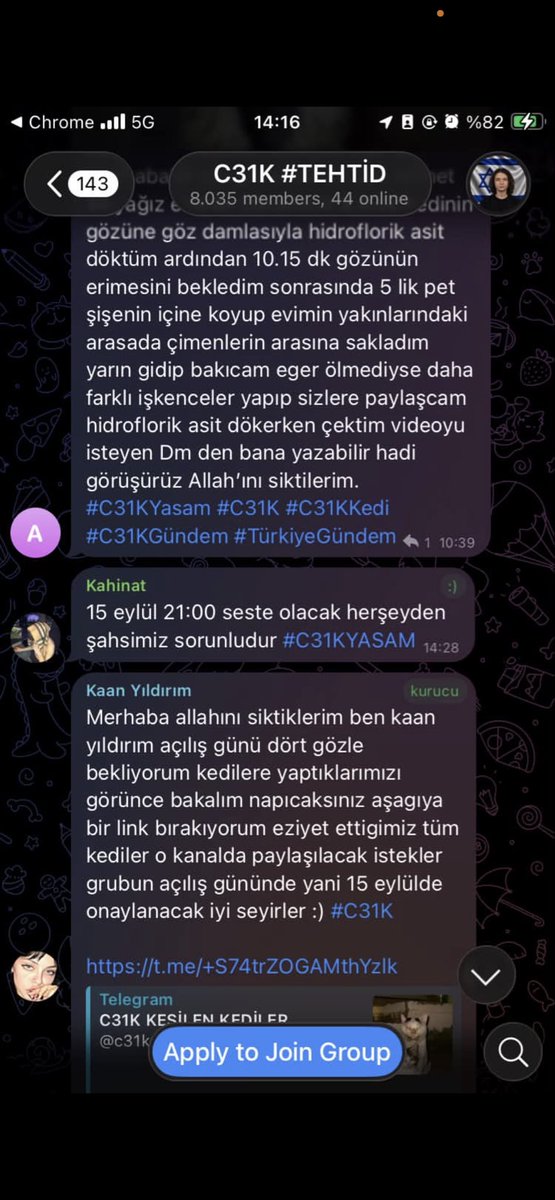 Nurenses90's tweet photo. Bu C31K denen grubundaki orospu evlatlarını devlet bulamıyorsa biz bulalım yine kediye işkence bir kedinin daha gözlerini asitle yakmışlar !! Allah’a da Atatürk’e de korkunç küfürler ediyorlar Kuran’ı Kerim in arasına cinsel organ koydukları resimler de vardı 2 yıldır haberdarım. https://t.co/BVgULMmFYW