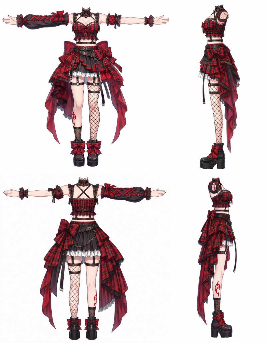 sayaka_aiart's tweet photo. これの作り方だけど
まず、キャラのTポーズを作成して、首上と首下に分けて、正面、左右側面、背面の画像を生成してから

頭部、ボディをTripoのスマートメッシュ
マルチビュー、四角、ポリゴン数25000で別々に作成

ちなみにキャラの口を開けておくと内部まで作成してくます
生成されるものもテクスチャも結構当たりはずれあるので一番いいのを選んでね

あとはAstraに頭部と身体のデータを渡してVRMで使いたいので素材確認して
手順を教えてくださいって言ってからそれを実行してもらいながら気に入らない所を修正していくだけ

ちなみに最初のほうにパーツを分けれるだけ分けてもらうのがコツかも

テクスチャの修正もしてもらえます