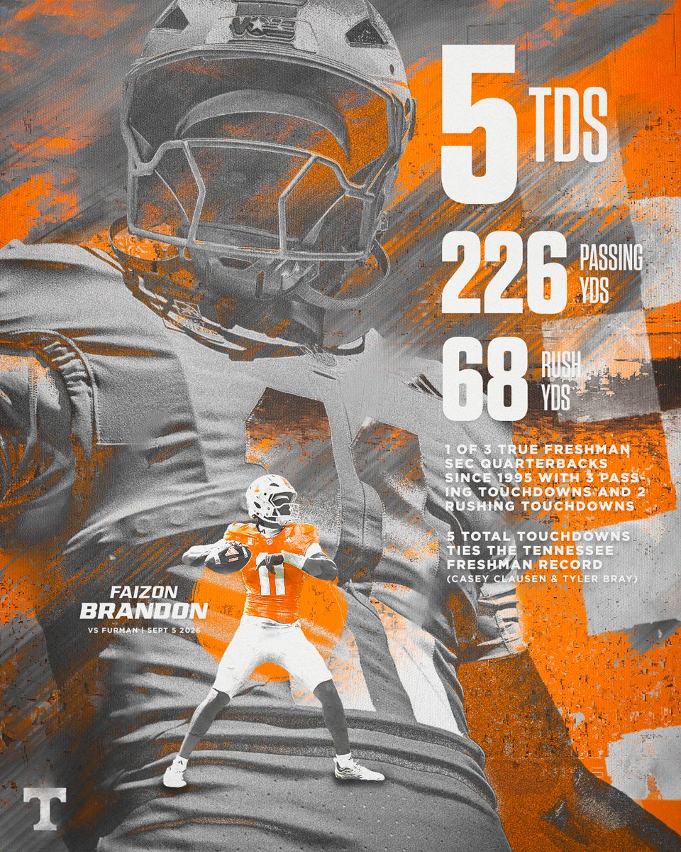 Vol_Football's tweet photo. heckuva debut for the freshman https://t.co/cugmbjDInY