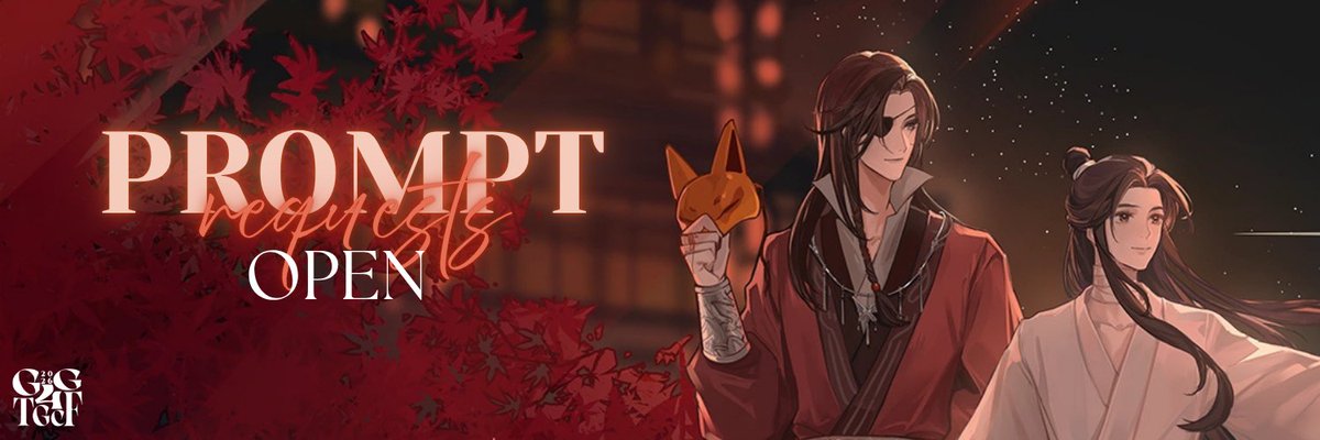 TGCFg4g's tweet photo. [🍁] PROMPT REQUESTS OPEN

The time has come, gods and ghosts! We are officially accepting prompt requests and it is finally time to start donating!

🧵 follow the thread for more https://t.co/cyPybpu3eJ