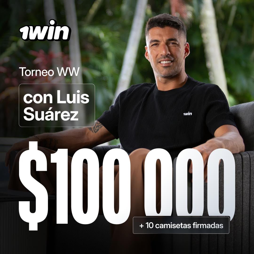 Trumperizar's tweet photo. Luis Suárez presenta su propio torneo junto a 1win ⚽️

Del 1 al 16 de septiembre, los participantes podrán competir, avanzar en la clasificación y vivir una experiencia inspirada en el histórico delantero uruguayo.

Además, se sortearán 10 camisetas firmadas por Suárez. Para participar del sorteo, será suficiente con conseguir cualquier multiplicador en los slots al menos una vez.

Todos los detalles y condiciones están disponibles en el sitio web de 1win. Solo para mayores de 18 años.