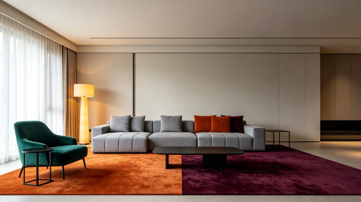CRCcarpet's tweet photo. Bold hues craft home atmosphere.
Rugs anchor your living‑room palette.
 
▪Dark sofa + turquoise rug
▪White sofa + burgundy/emerald rug
▪Grey sofa + caramel/terracotta rug
 
Dare color, keep serene negative space.
 
#LivingRoomRug #InteriorDesign #BoldColors #LuxuryLiving https://t.co/Ss8avKSBNM