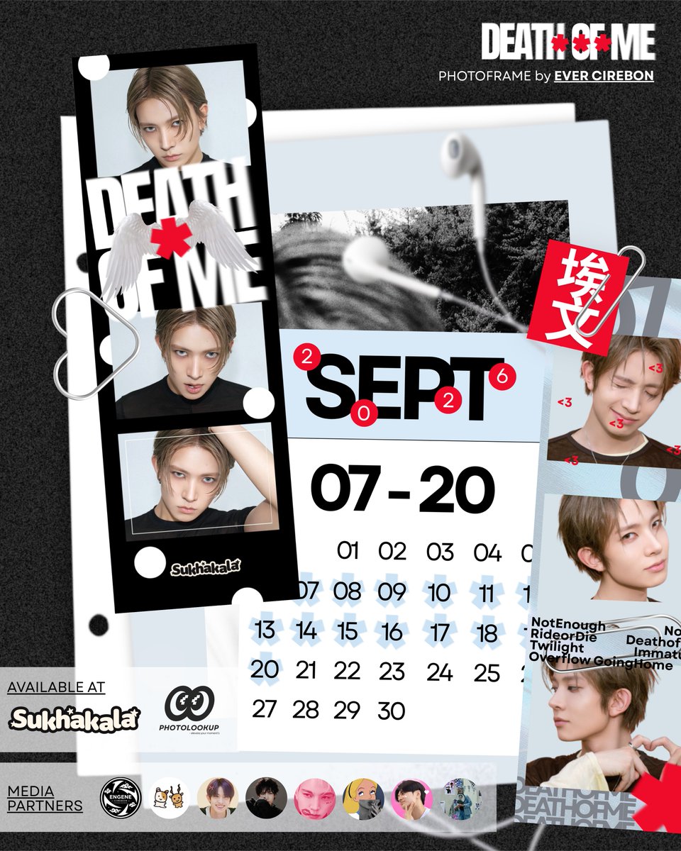 evercirebon's tweet photo. 𝗗𝗘✱𝗧𝗛 𝗢𝗙 𝗠𝗘 — #EVAN Comeback Photoframe Event by @evercirebon

📍Shukakala &amp; Photolookup
🗓️ 7–20 Sept 2026

Capture yourself with the frame to celebrate EVAN’s new era and tag us! 🖤

#EVAN_DEATH_OF_ME #EVAN #에반 https://t.co/9eA3dHFW7E