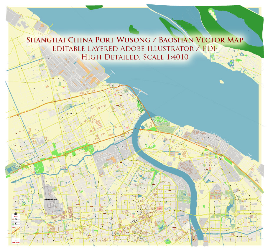 vectormapper's tweet photo. Shanghai China Wusong Baoshan Port PDF Map Vector Exact High Detailed Street Map editable Adobe PDF in layers https://t.co/75ZvHINHpB https://t.co/DHVkRrui4d https://t.co/j8w0xY79jn