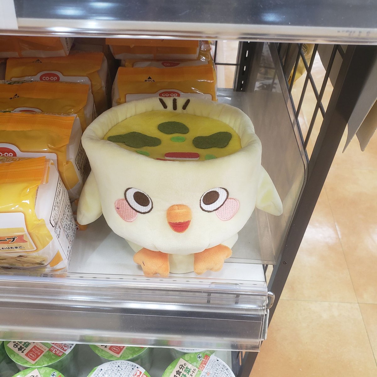 hatarakudoll's tweet photo. スーパーにて　卵スープを売る茶碗蒸し風の鳥 https://t.co/7CVt385cYX