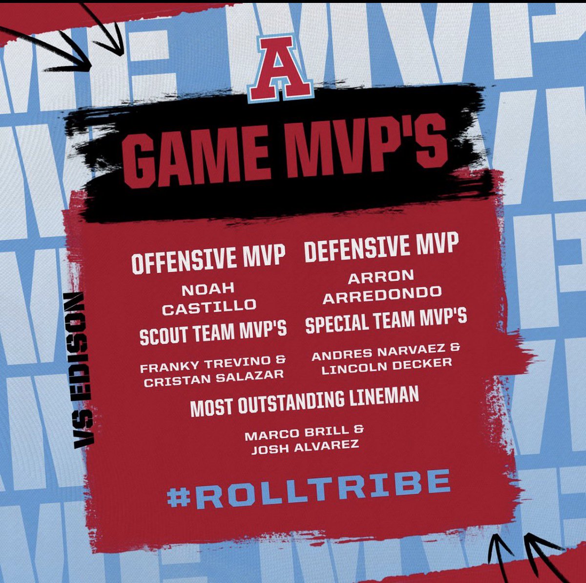 LDeck17_DEF's tweet photo. @LincolnDecker0 named to the MVP list for last night’s game vs Edison.  Great job son and all Apaches!!! Keep it up, one week at a time! https://t.co/6Akm7mRkQo