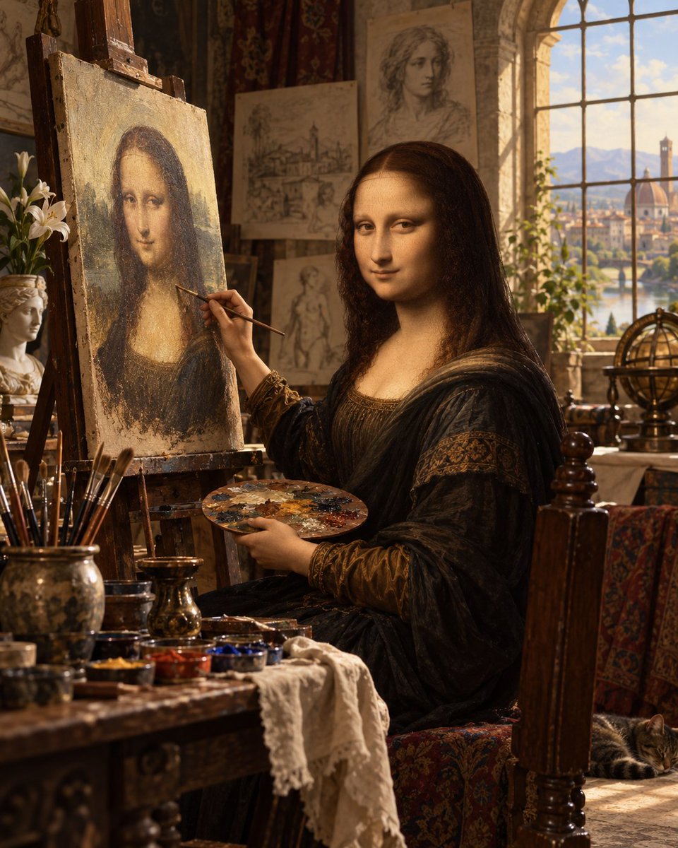Mona Lisa Paints Herself