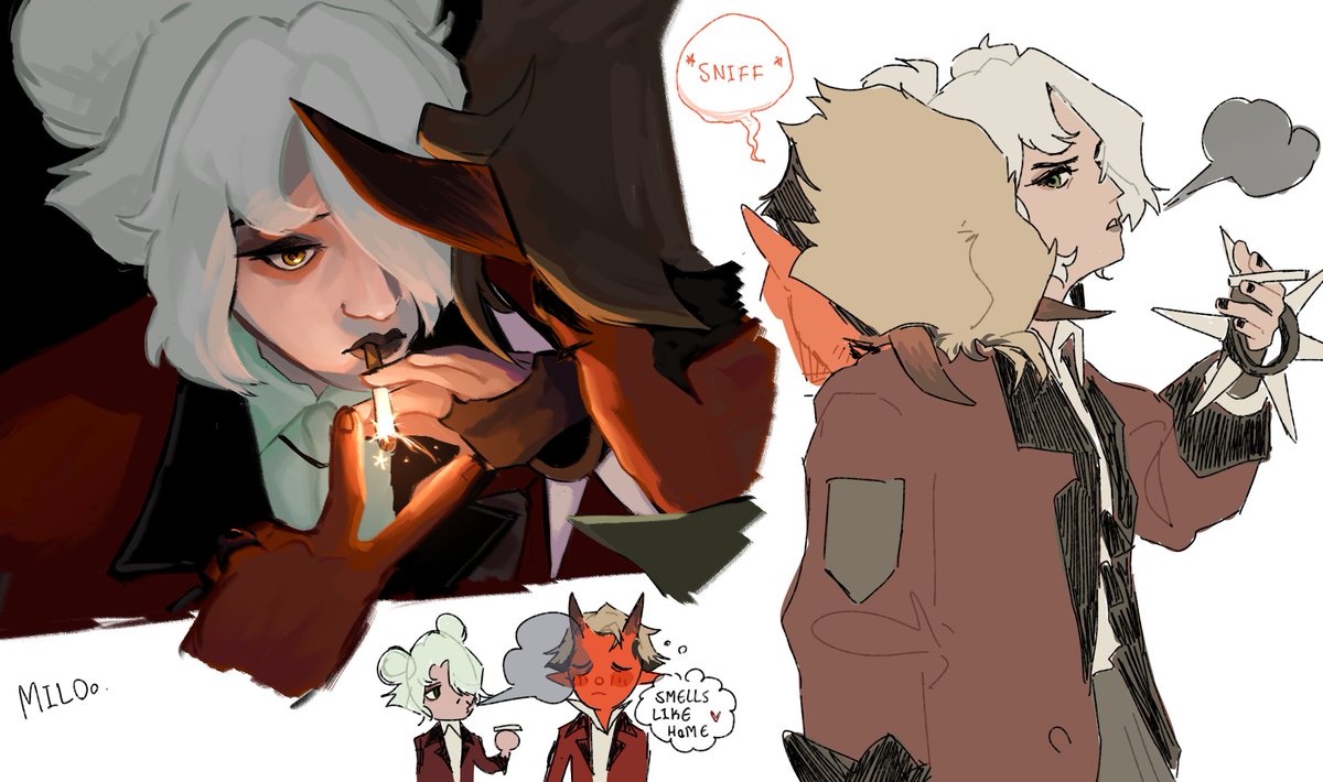 MilOo_artnstuff's tweet photo. Do you guys think Apollo gets homesick when Graves smokes?

also they shouldve totally given him fire magic cmon valve, the HEIR should be magic, just a lil bit

#deadlock #necrofencer #graves #apollo #goldengraves https://t.co/TPDrVF80Uu