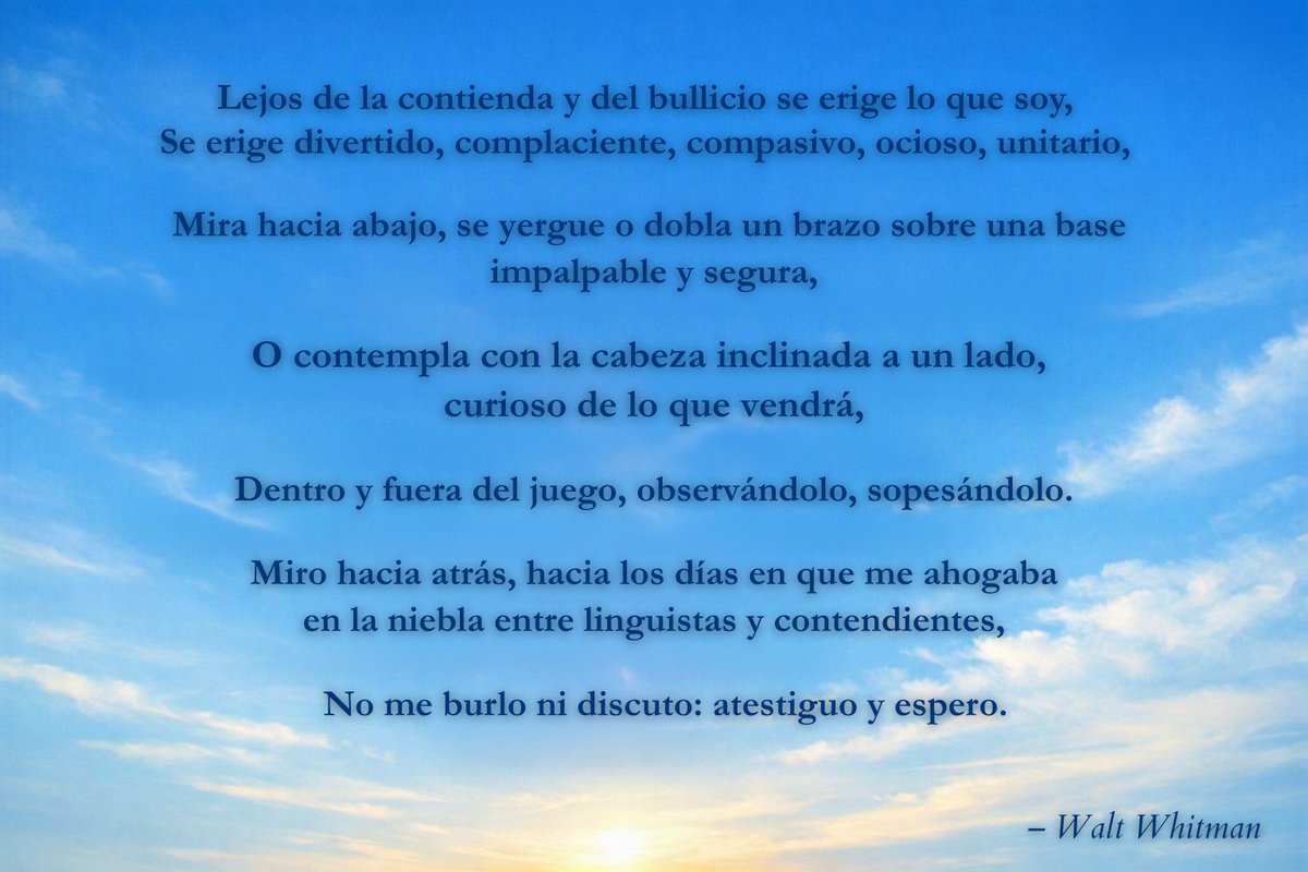 Flamigero10's tweet photo. Whitman, como todo poeta... siempre está al lado del camino, viendo a los otros caminar. https://t.co/yVtXuU3la4