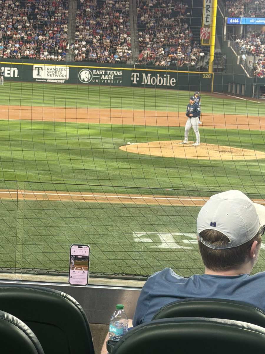 jjlavs2's tweet photo. First Row.  Has the MLB App up just to make sure Blue has the strike zone right.  Patriot. https://t.co/BC8m39y5Ld